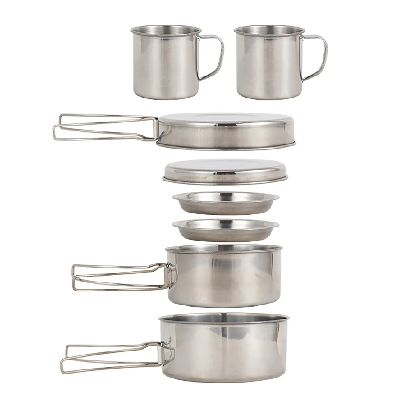 Camping Cooking Pots And Pans Set - Set da 8 Pezzi per Campeggio,
