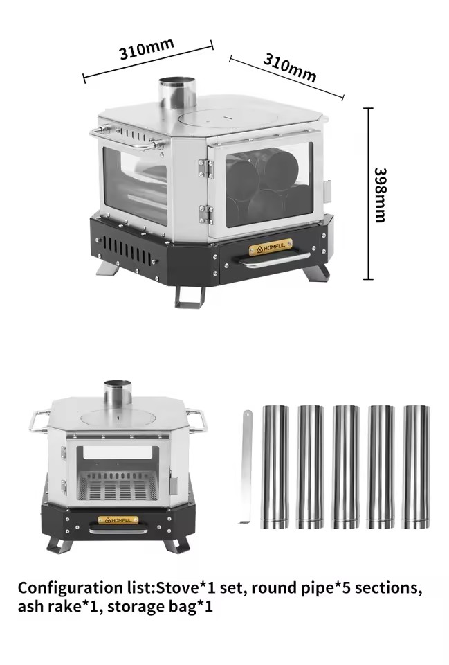Camping Cooking Wood Stove - HOMFUL Stufa a Legna Portatile per