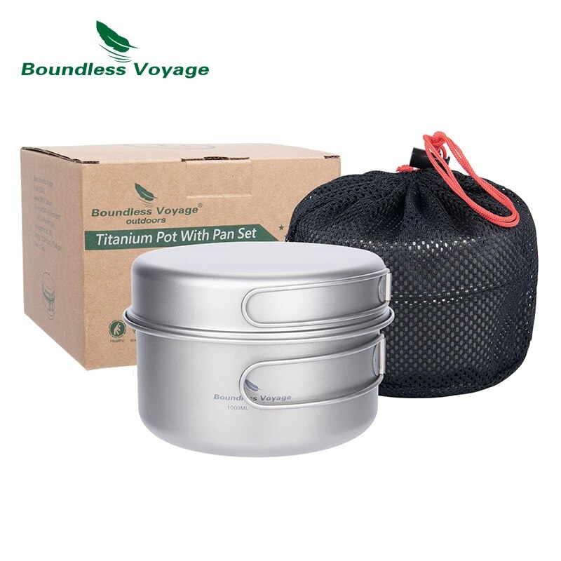 Camping Cooking Set For 4 - Set di padelle in titanio Boundless