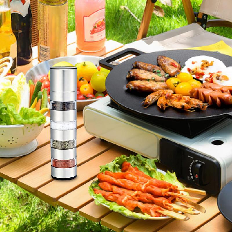 Camping Cooking Set For 4 - Contenitori per condimenti da viaggio Macinapepe