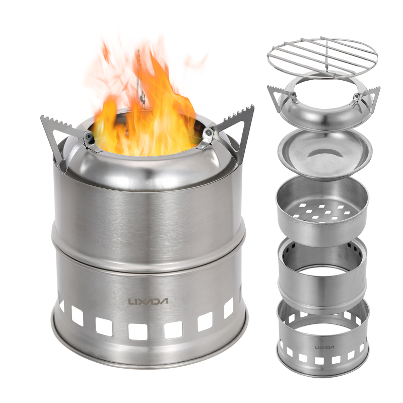 Camping Cooking Wood Stove - Lixada stufa a legna in acciaio