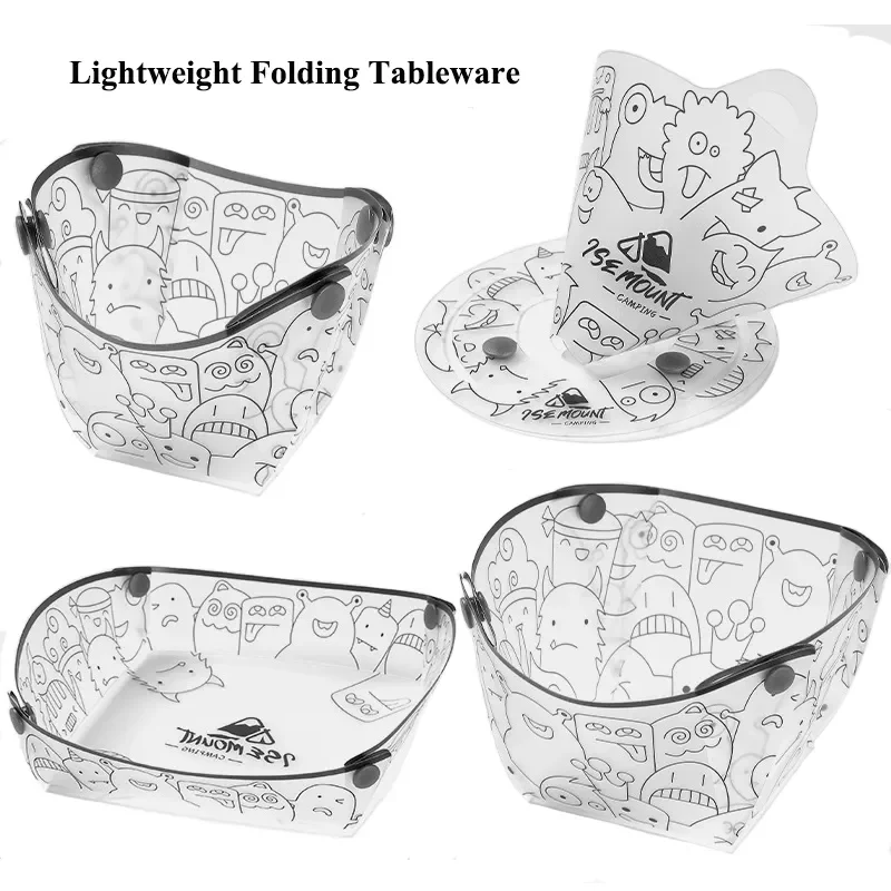 Camping Cooking Utensils Kit - Stoviglie pieghevoli leggere all'aperto ciotola portatile