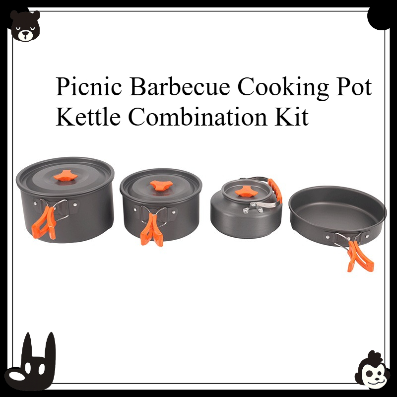Camping Cooking Set For 4 - Set di Pentole Portatili per Campeggio