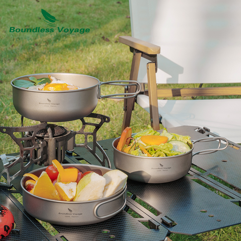Camping Cooking Pots And Pans Set - Set da Cucina in Titanio Boundless