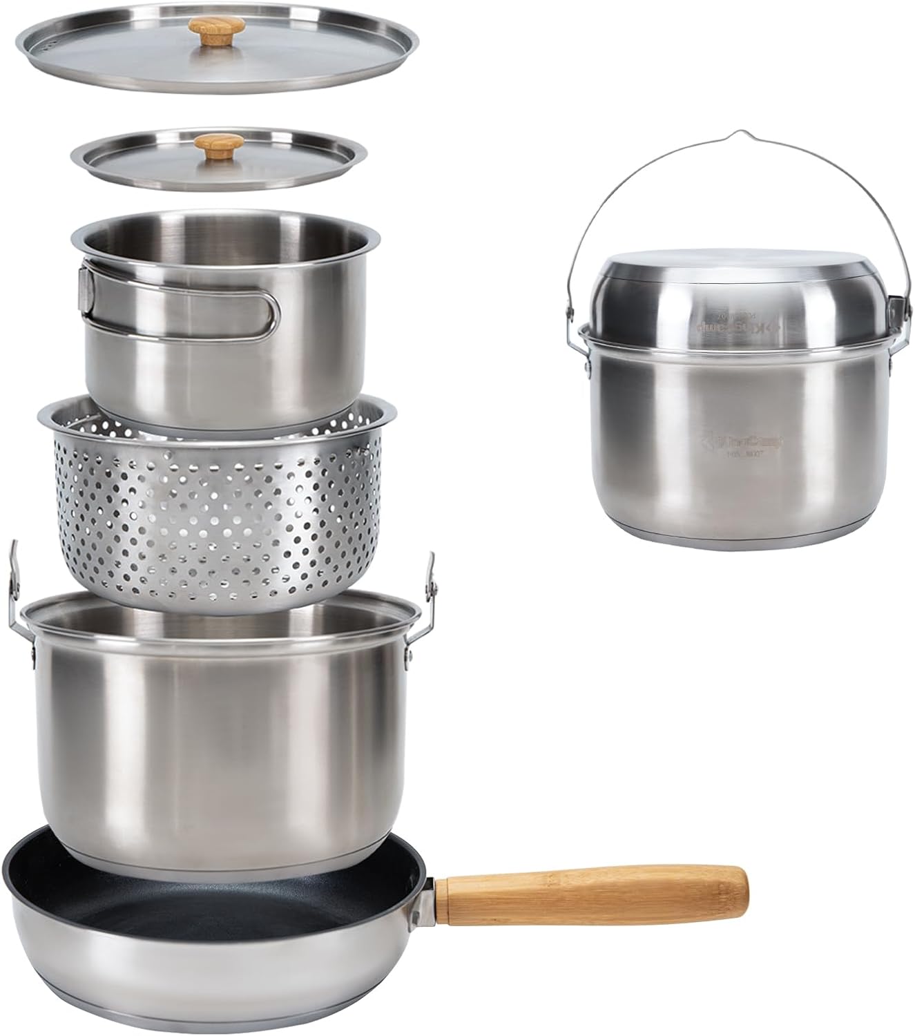 Camping Cooking Pots And Pans Set - Set di Pentole da Campeggio in