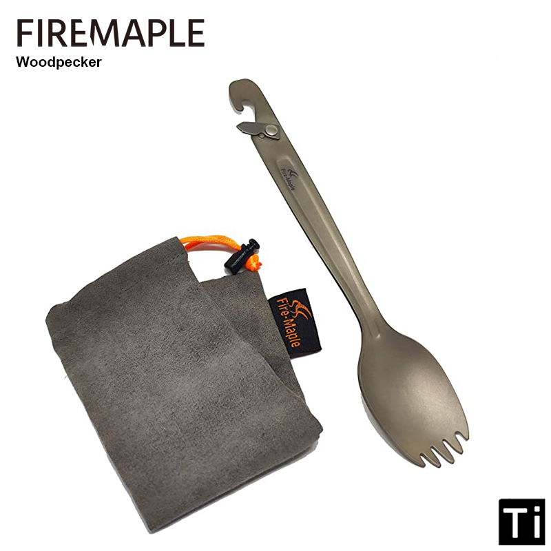 Camping Cooking Utensils Kit - Fuoco acero titanio Spork con punzone