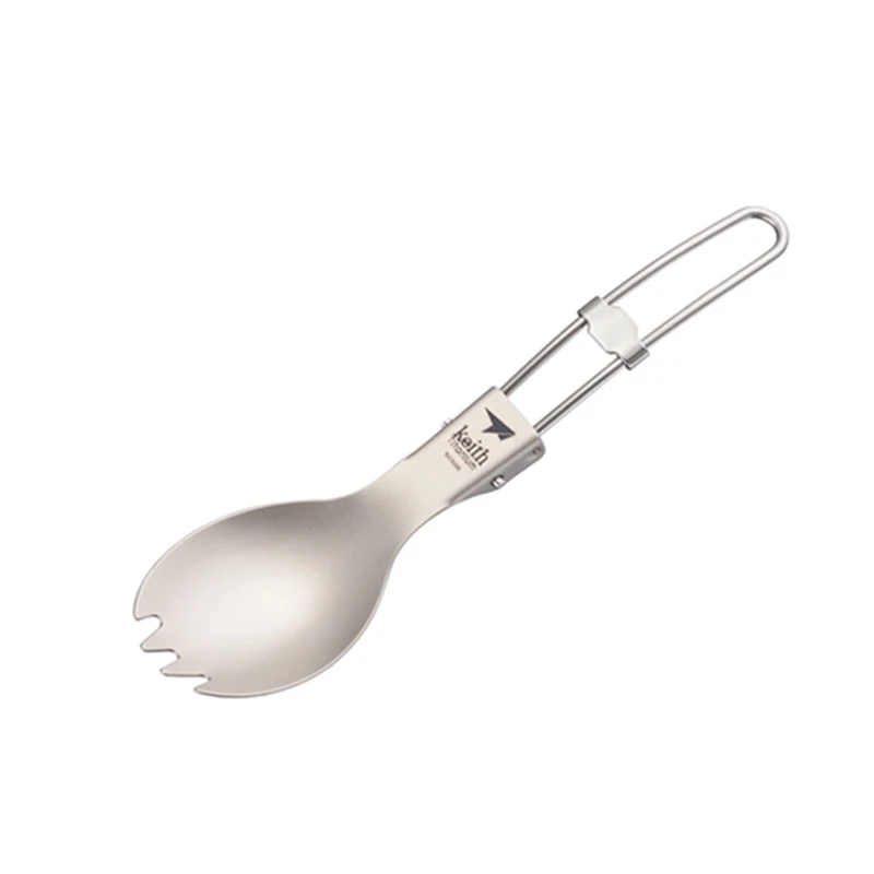 Camping Cooking Utensils Kit - Ombrello Titanium Spork manico pieghevole stoviglie