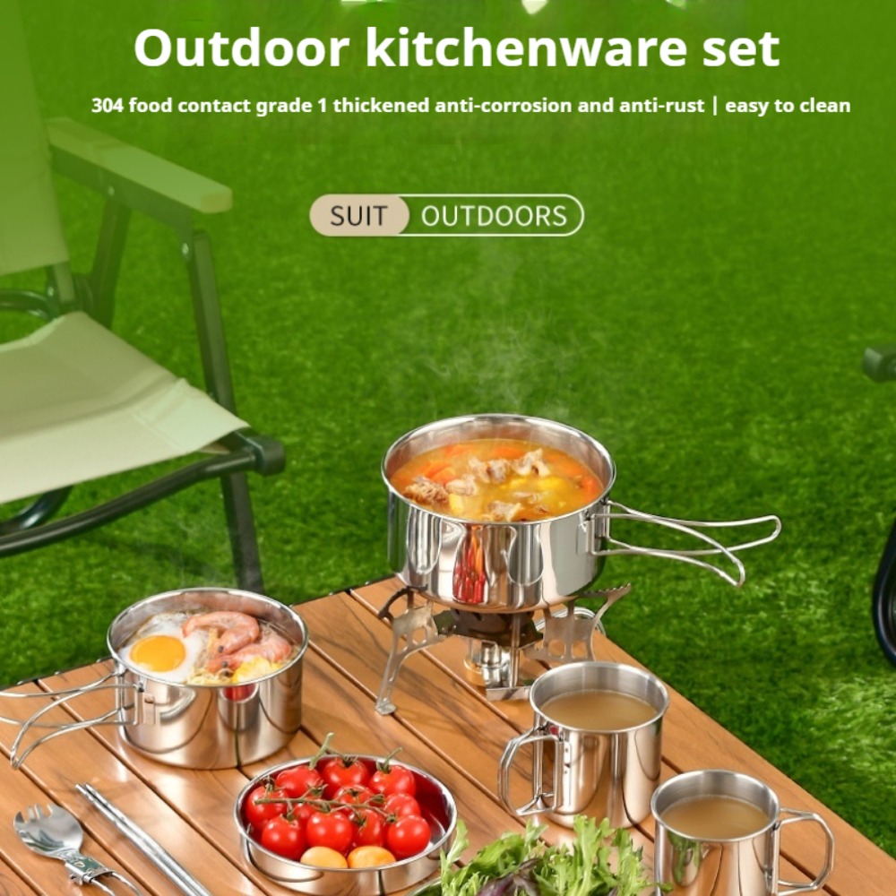 12PCS Adventure Camp Set da cu - Camping Cooking Pots And Pans Set recensione e prezzo