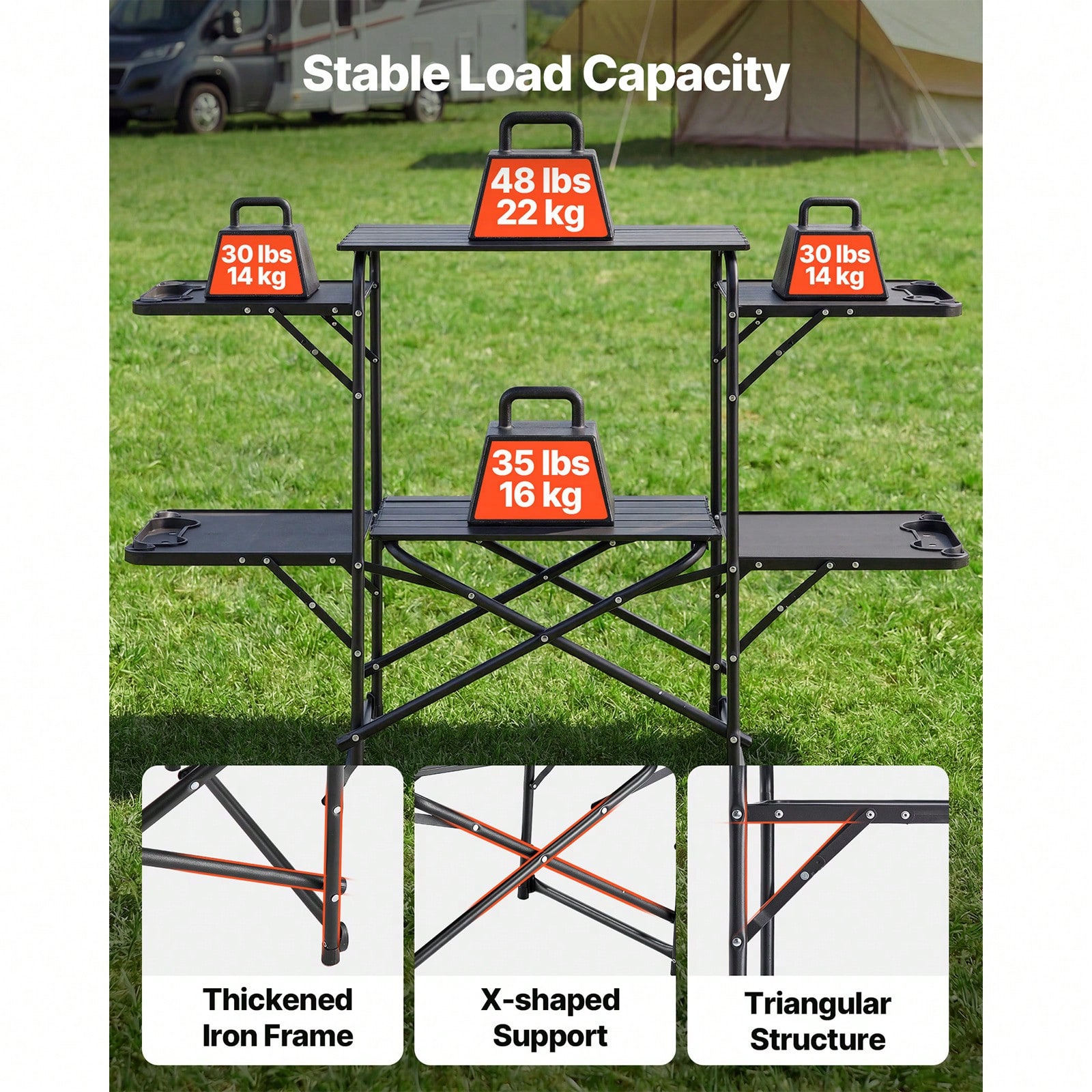 Tavolo da Cucina da Campeggio, - Camping Outdoor Cooking Table recensione e prezzo