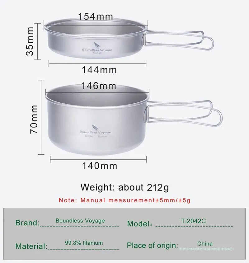 Set di padelle in titanio Boun - Camping Cooking Set For 4 recensione e prezzo