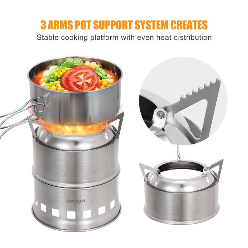 Lixada stufa a legna in acciai - Camping Cooking Wood Stove recensione e prezzo