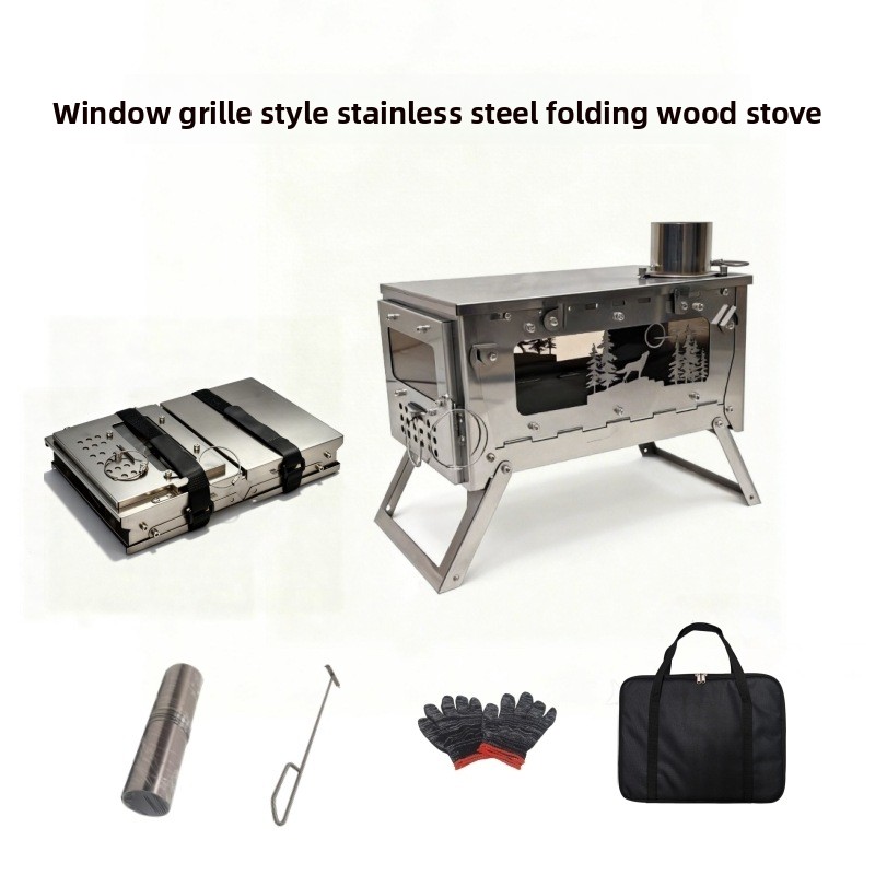 Stufa a Legna Pieghevole in Ac - Camping Cooking Wood Stove recensione e prezzo