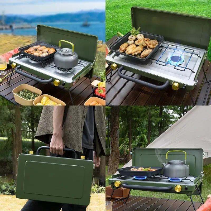 Fornello da campeggio portatil - Camping Double Cooking Stove recensione e prezzo