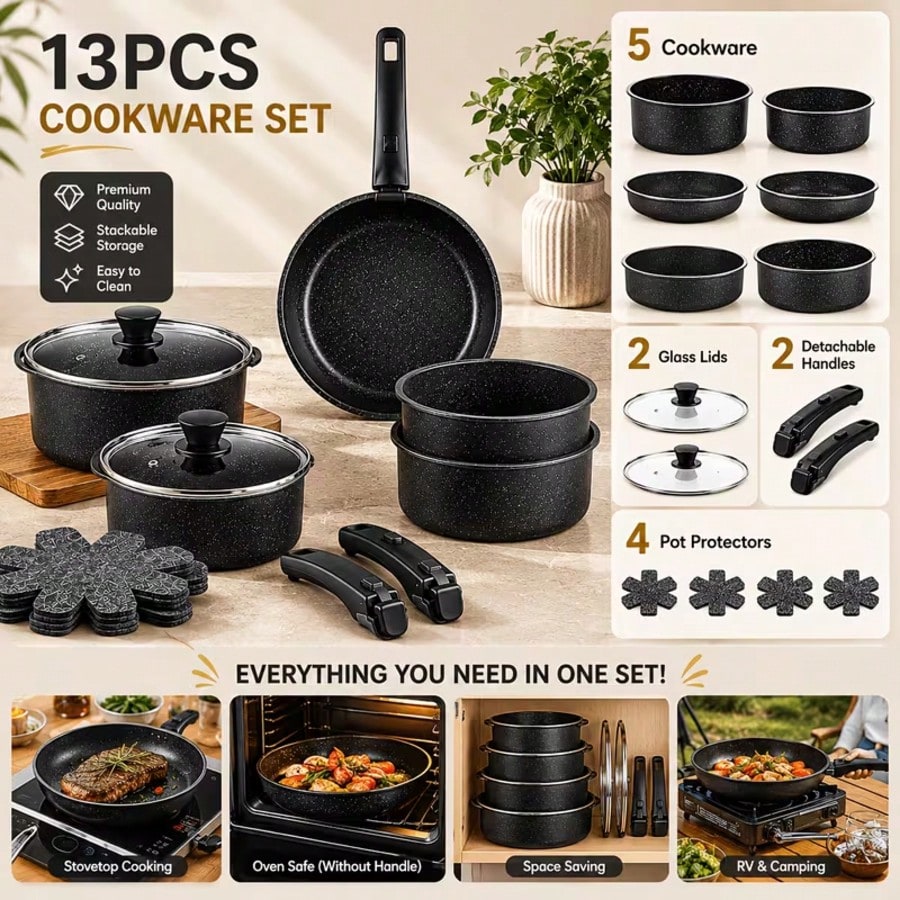 Set di Pentole Antiaderenti Pr - Camping Cooking Pots And Pans Set recensione e prezzo